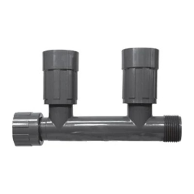 Rain Bird PVC szelepakna elosztó - dupla T idom 1" bm x 2 kimenet 1" bm x 1" km
